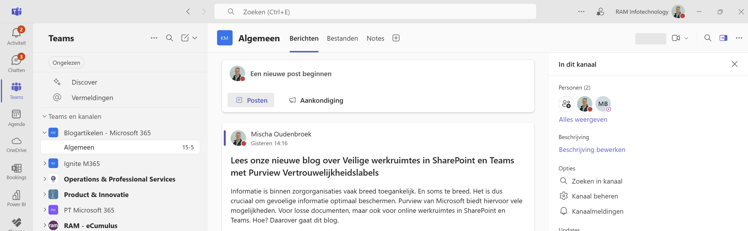 Blog 4 Copilot - Werkruimtes in SaherPoint en Teams - L Werkruimtes In SharePoint en Teams met Vertrouwelijkheidslabels